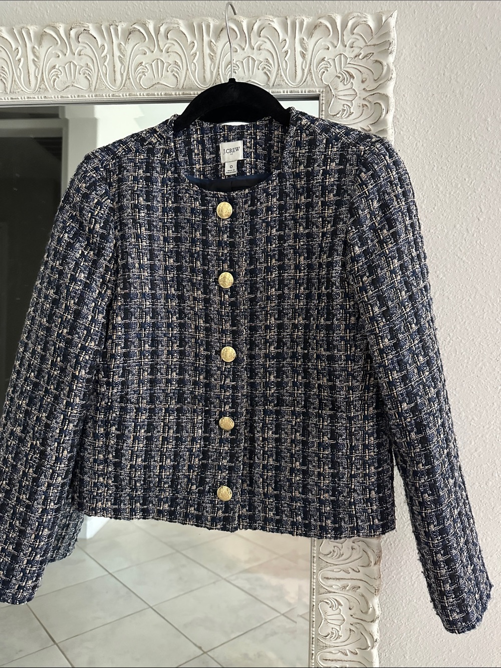 J. Crew Tweed Lady Jacket/Blazer with Gold Buttons